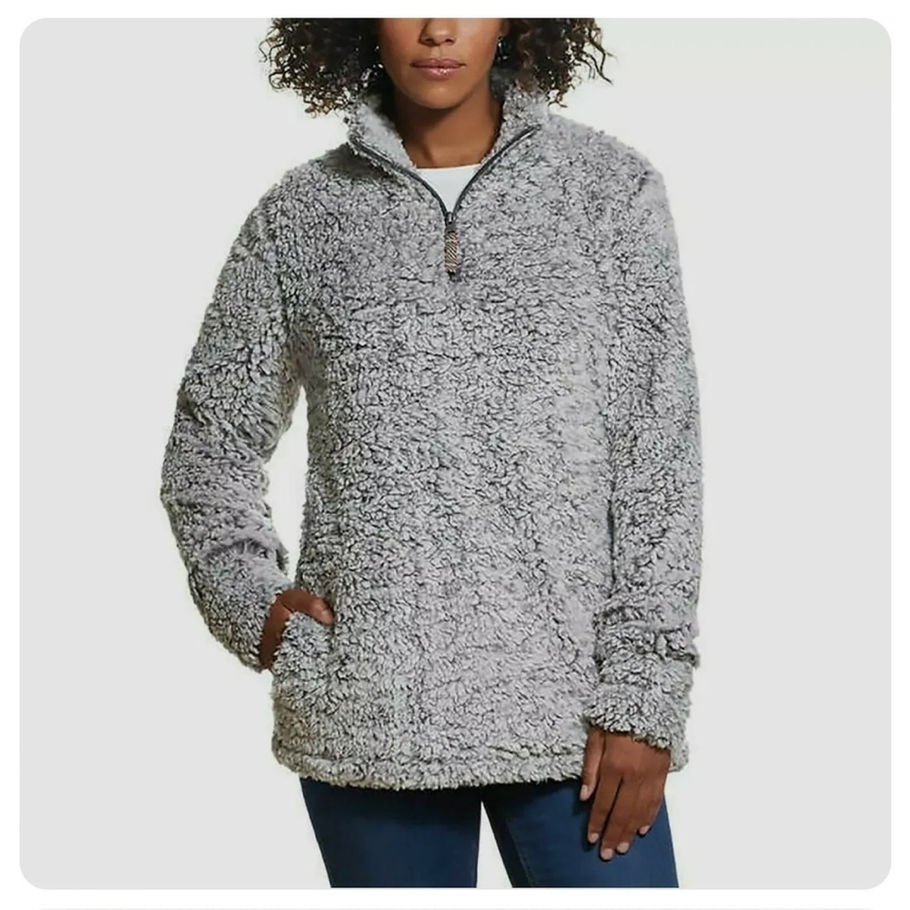 Weatherproof Vintage Women’s 1/4 Zip Faux Fur Fleece Sherpa Jacket